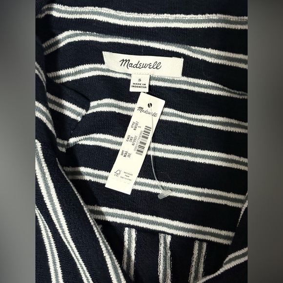 Madewell Blue/Gray/White Lisbon Short Sleeve Button Up Shirt NWT - Picture 9 of 12